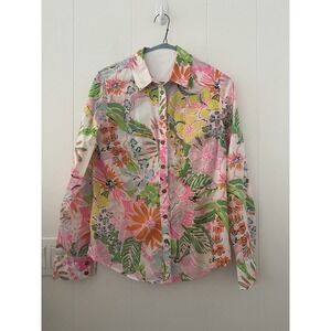 Lilly Pulitzer Target Nosey Posey Button Down Floral Pattern Size XS 100% Cotton